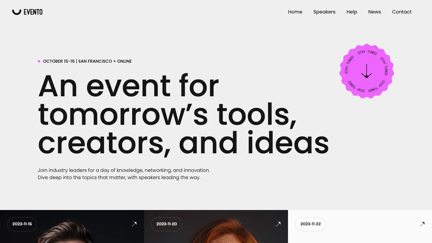 Prévia do template Evento X